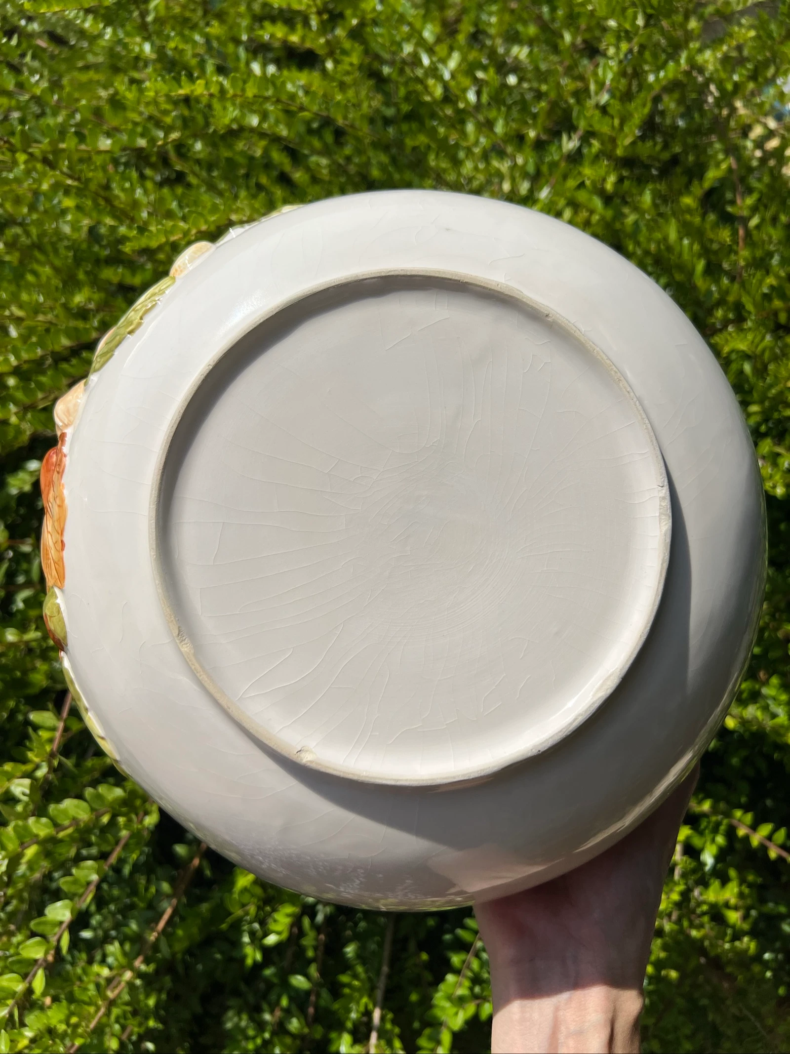 🍂 Vintage keramische slakom herfst 🍂 noten walnoten bladeren rustieke decoratie 28,5 cm – photo 9